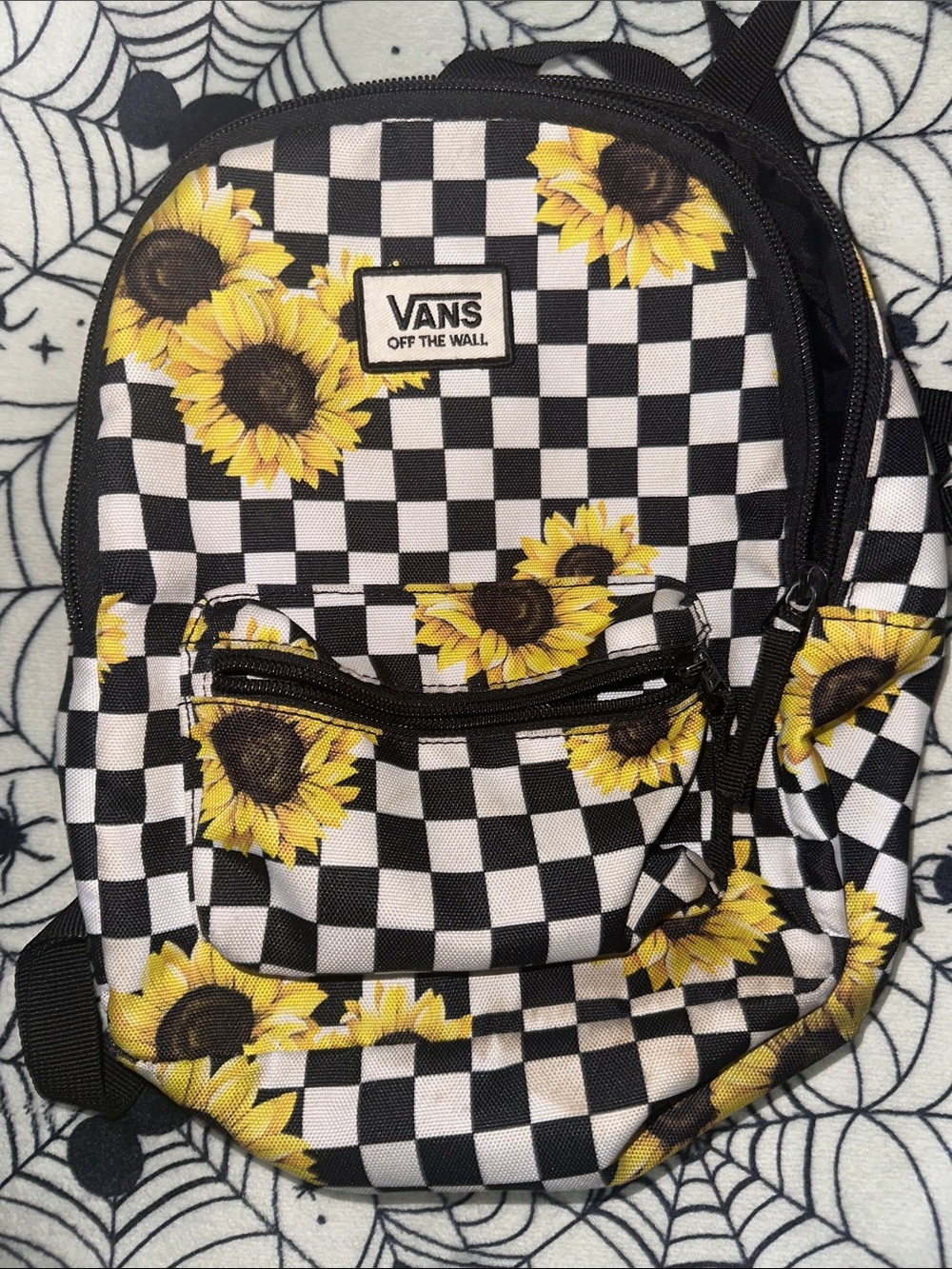 Vans Checkerboard Sunflower Mini Backpack - Black & Yellow